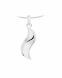 Ash pendant 925 silver 'Wave' (zirconia)