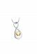 Stainless steel ashes pendant 'Infinity' with gold coloured heart