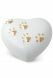 White heart pet urn with paw prints in several sizes