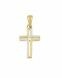 14 carat bicolor gold cross shaped memorial pendant with zirconia