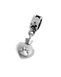 Silver ashes charm 'Cat pawprint' for Pandora bracelet