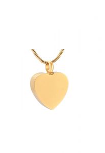 Gold plated ashes pendant 'Heart'