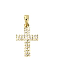 14 carat yellow gold memorial pendant 'Cross'