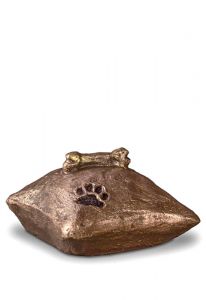 Dog urn 'Pillow, bone and pawprint'