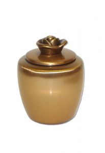 keepsake funeral urn bronze with a rose