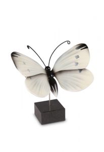 Butterfly cremation ash mini urn 'Cabbage white'