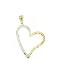 Memorial pendant 'Heart' 14 carat bicolor gold