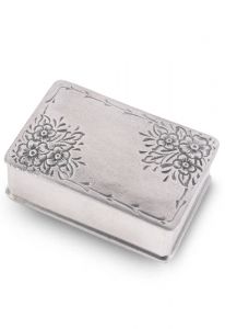 Pewter rectangular keepsake cremation ashes urn