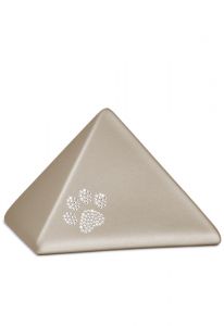 Pyramid pet urn 'Swarovski paw print' in several colours and sizes